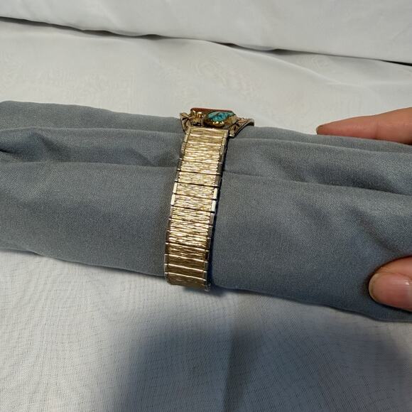 Seiko Quartz Watch & Tawa By KT 12K Gold Filled Sterling Turquoise Coral Native - Picture 8 of 11